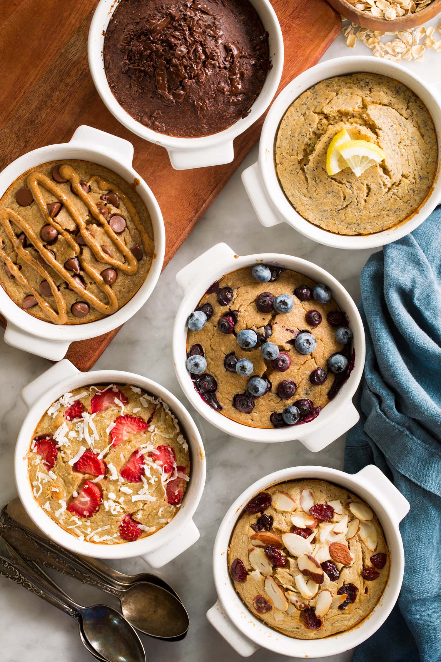Baked Oats Baked oats made with six different mix-ins.