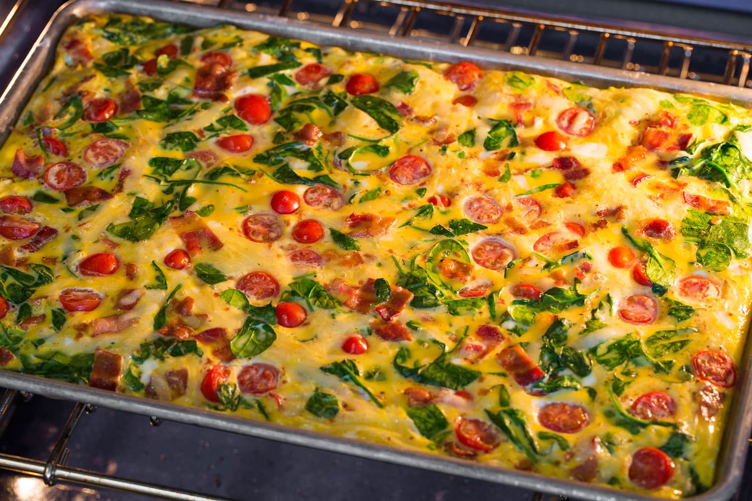 Sheet Pan Eggs Sheet pan eggs baking.