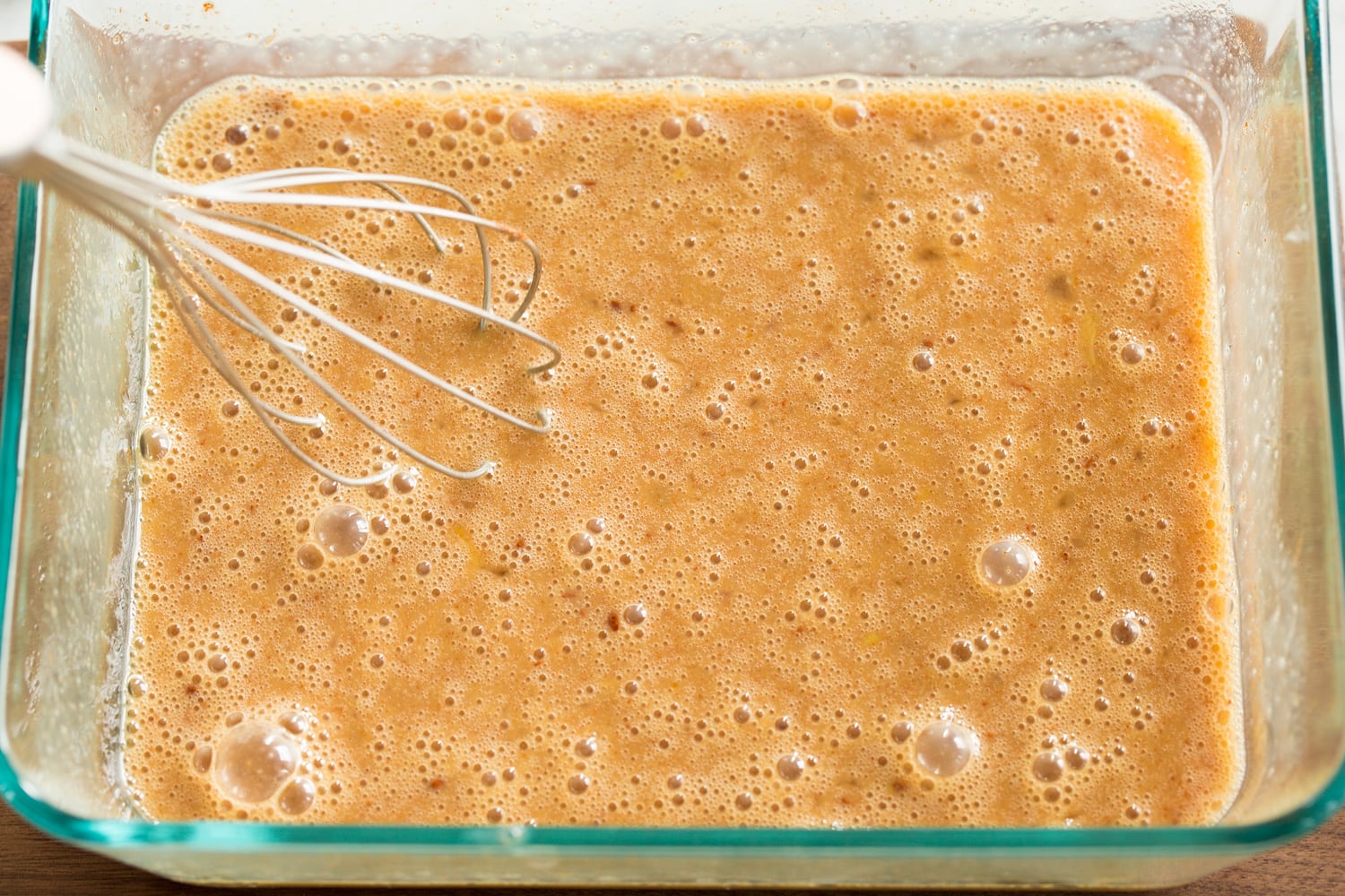 Baked French Toast Blended egg mixture.