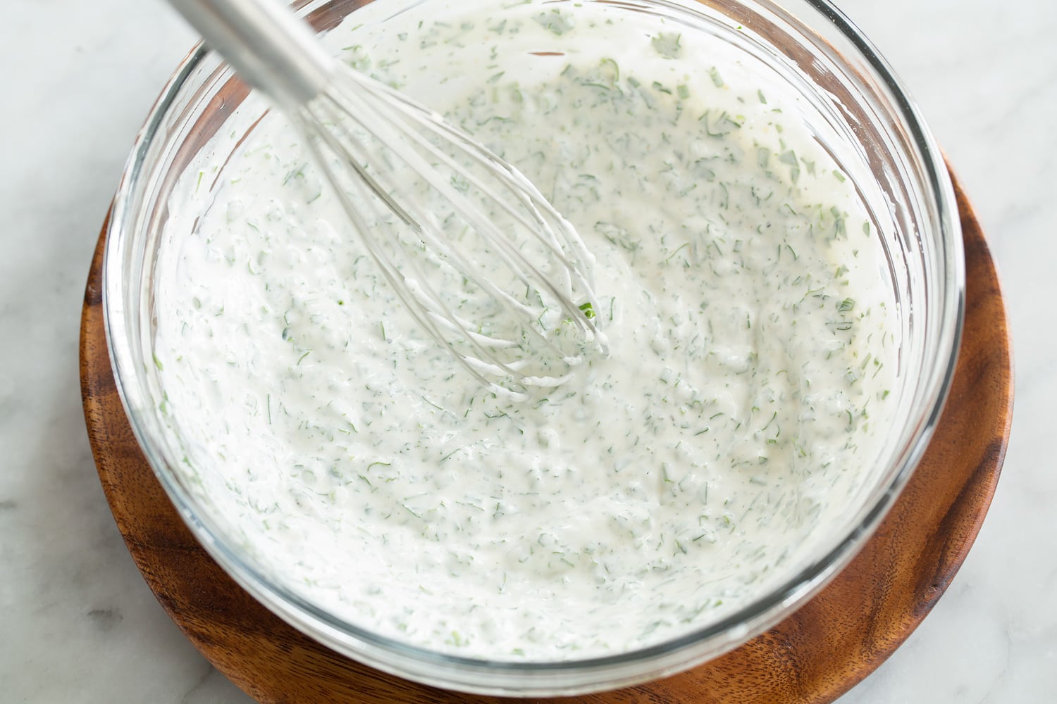 Pea Salad Mixed dressing ingredients.