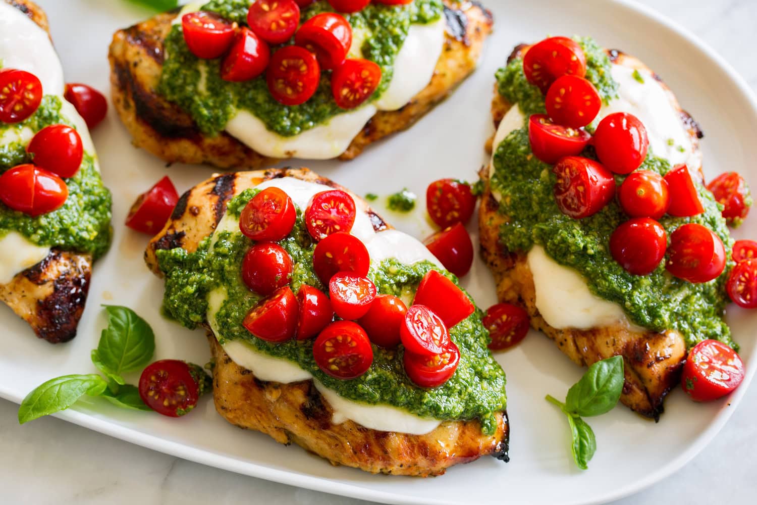 Grilled Chicken Margherita Completed margherita chicken.