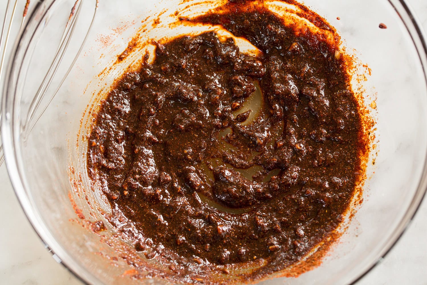 Tofu Tacos Seasoning mixture mixed with oil.