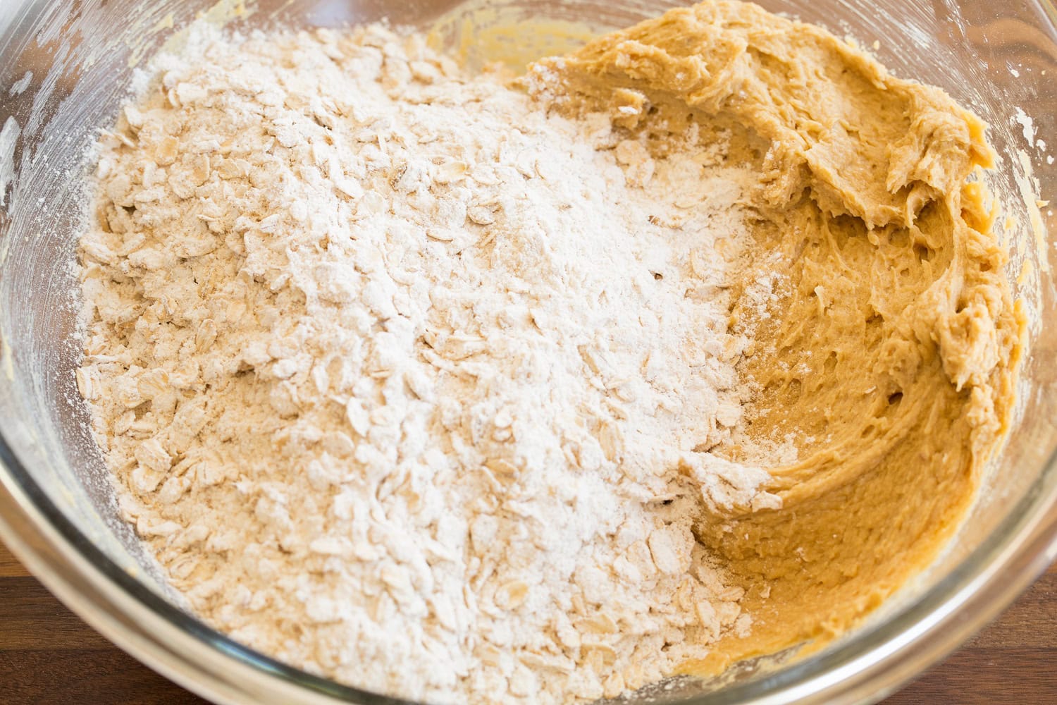 Oatmeal Cream Pies Flour oat mixture added to mixture.