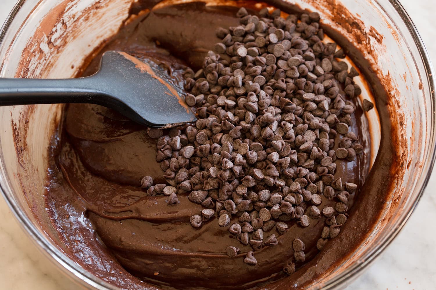 Brownie Bites Mini chocolate chips added to brownie batter.