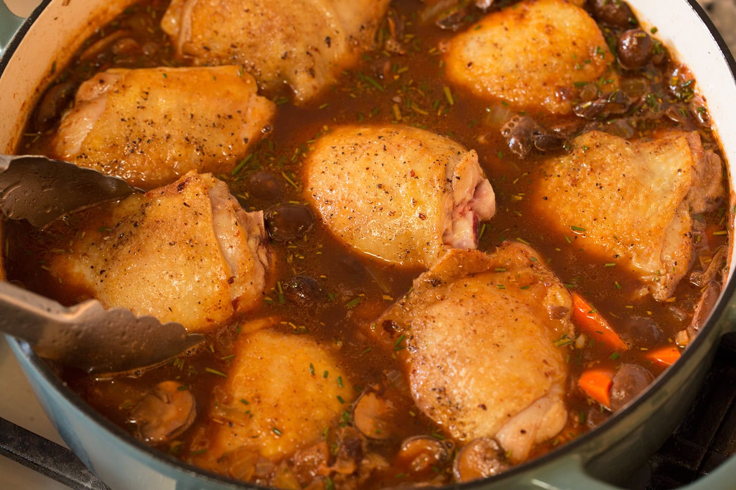 Coq au Vin Chicken added to coq au vin.