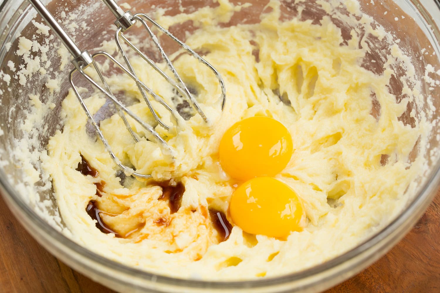 Tiramisu Cupcakes Egg yolks and vanilla added to cupcake batter.