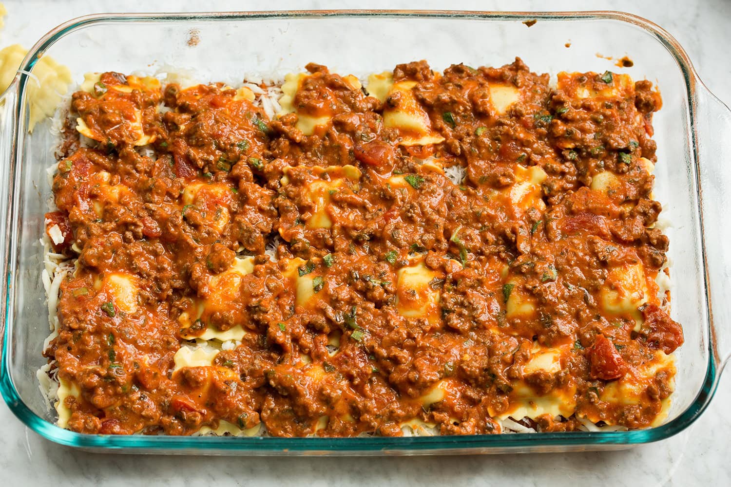 second beef sauce layer