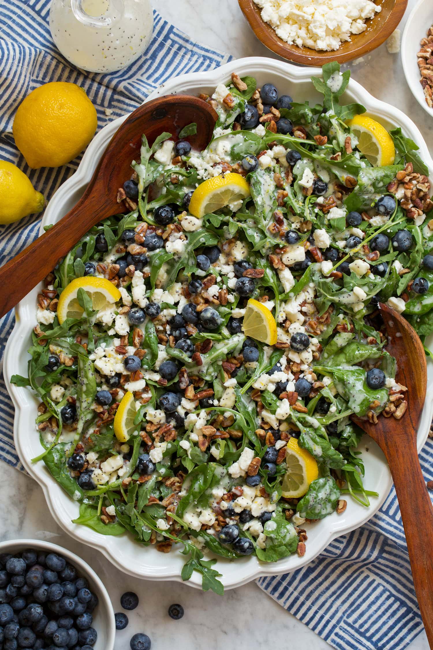 Blueberry Salad Overhead photo blueberry salad poppy seed dressing.