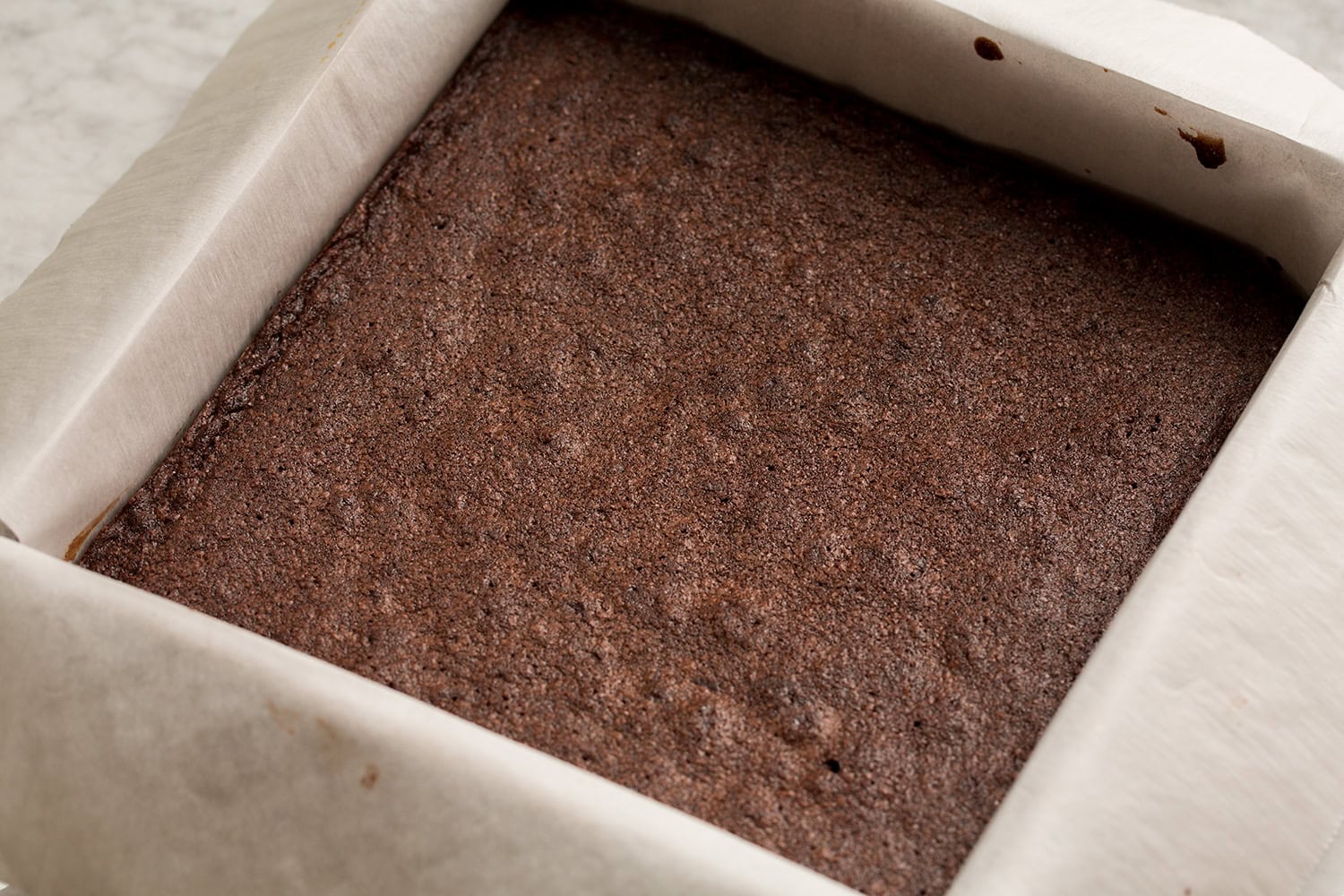 Brownies shown after baking.