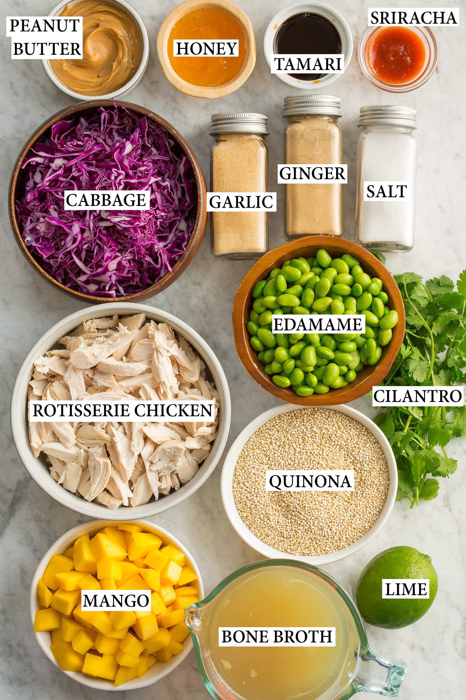 Chicken Protein Bowl Ingredients used to make a chicken protein bowl.