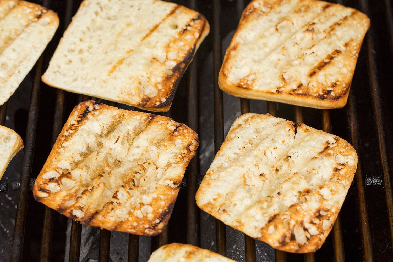 Ciabatta toasted on the grill.